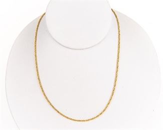 14K Diamond Cut Gold Rope Necklace