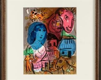 Marc Chagall (French, 1887-1985) Homage To Chagall 1969 Color Lithograph