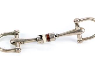 Silver Equestrian Horse Bit Key Chain