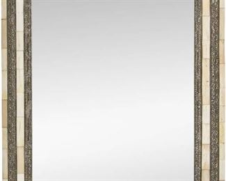 Mirror With Bone And Repousse Silver Surround