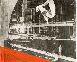 Robert Berg (20th C.) Contemporary Mixed Media On Plexiglass- "Floating Woman"