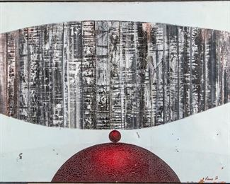 Signed Modern Oil On Canvas, Abstract Composition