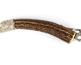 Pfeilring Solingen Horn & Sterling Silver Figural Cigar Cutter