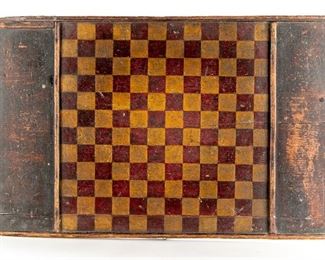 Antique Folk Art Wood Gameboard