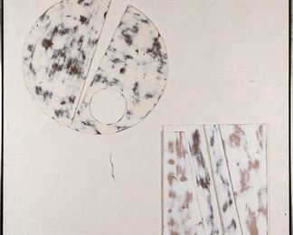 Kraft, Signed Large Scale Modern Mixed Media, Composition In White