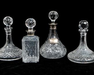 Group Of Four Cut Crystal Decanters