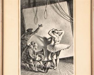 Georges Schreiber (Belgium/American, 1904 - 1977) "Intermission" Etching