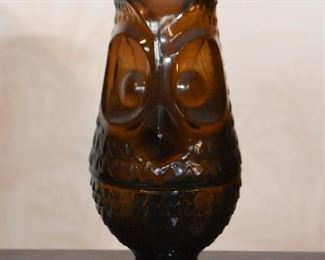 Vintage Glass Owl Candle Holder