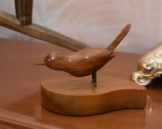 Wood Carved Bird Figurine