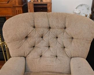 Tufted Back Recliner / Lounge Chair with Nailhead Trim