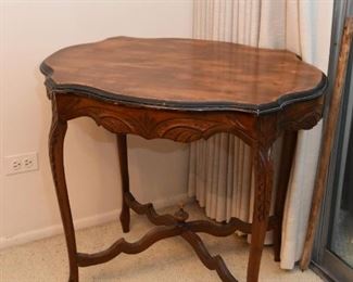 Vintage Parlor Table with Carved Details