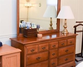 Lowboy Chest of Drawers with Mirror