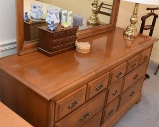 Lowboy Chest of Drawers with Mirror