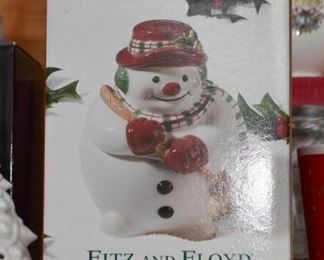 Fitz & Floyd Christmas Snowman Candy Jar