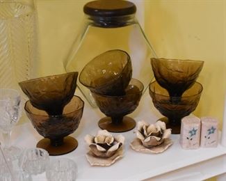 Vintage Glassware - Vases, Jars, Salt Cellars, Dessert Glasses, Etc.