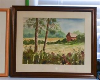 Framed Watercolor Painted, Signed