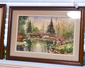 Framed Watercolor Painted, Signed