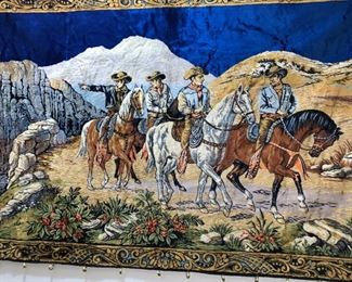 Huge Wall Tapestry of Western Scene
