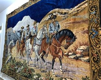 Huge Wall Tapestry of Western Scene