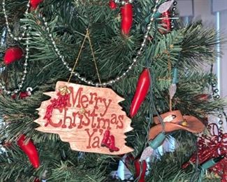 Texan and Red Pepper Ornaments