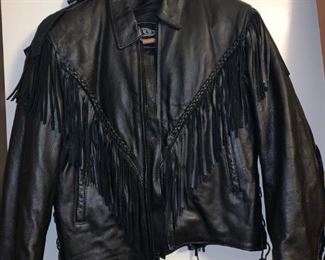 Nice Leather Coat with Fringe