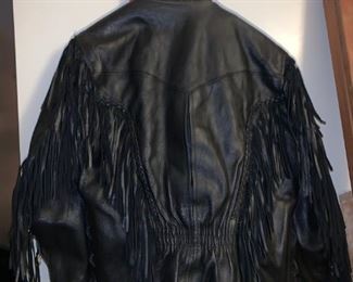 Nice Leather Coat with Fringe
