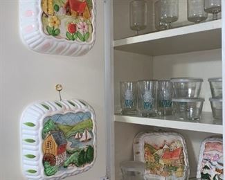 More Ceramic Jello Molds, Glassware