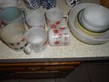 this is a miscellaneous items of Fire King bowls, cups