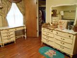 Beautiful Provincial style Headboard, Night table, Lingerie Chest, Chest of Drawers, Dresser with mirror and a matching desk!!!!