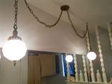 Swag antique lights (can not come down until Saturday-bring tools)