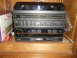 turn table, cassette player and radio unit