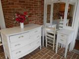 a beautiful vintage dressing - make up table and a white dresser. We believe early 1900's