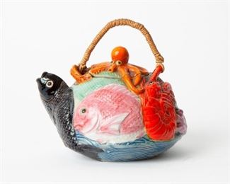 54: Antique Japanese Banko-Ware Sea Creature Teapot