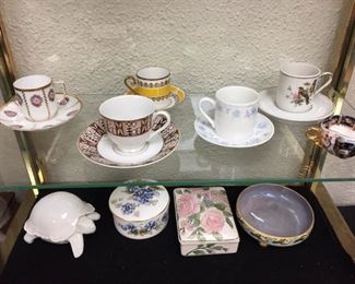 Collectable Demitasse Cups and Jewelry Boxes...