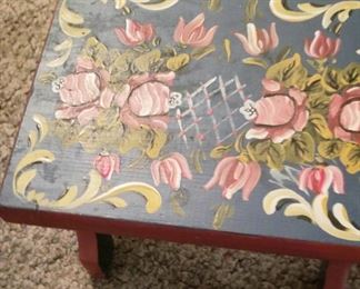 German style painted bench