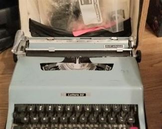 Vintage typewriter in carry case