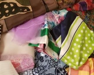 Lots of new and vintage scarves