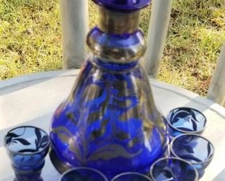 Bohemian glass decanter set