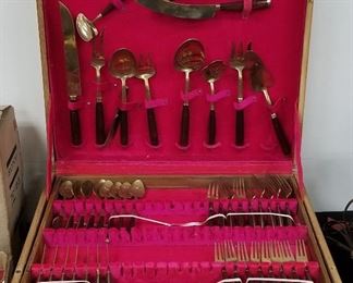 huge brass flatware set