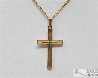 155: 10k Gold Cross Pendant, 1.3g
Weighs approx 1.3g, measures approx 1.5" **Chain is not included 
J24 3 of 5