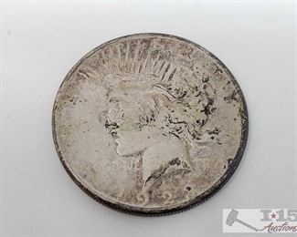 404: 1923-S Silver Peace Dollar
San Francisco Mint 
J2