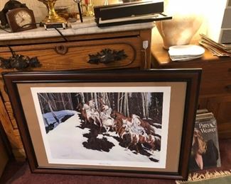 Framed signed and numbered art