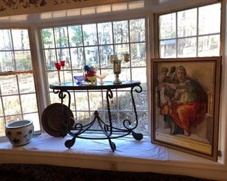 Art, side table, decor