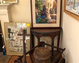 Antique cart, art, furniture