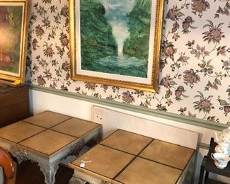Side tables and art