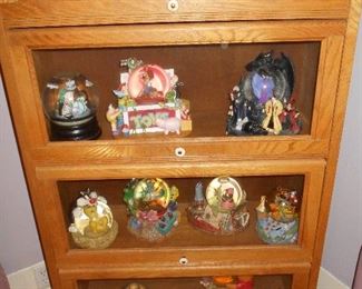 Snow globe collection and repro lawyers bookcase