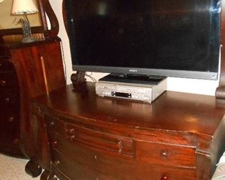 Sony flat screen  and antique dresser