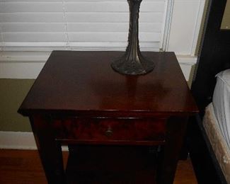 Leaded glass lamp and night stand