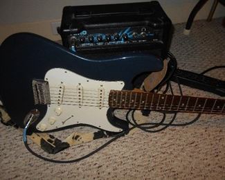 Fender Squier guitar and Crate amp