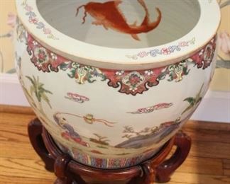 Beautiful fish bowl with stand.